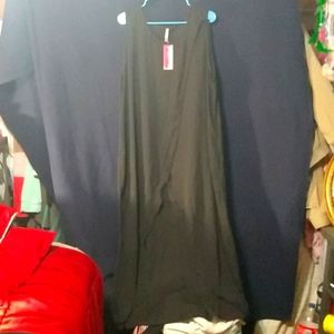 Women's Black Overlap Overlay sleeveless dress